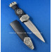 Celtic Clan Crest Sgian Dubh with Stone