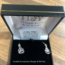 Celtic Drop Earrings with Stone