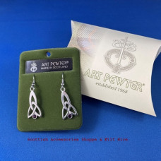 Triquatra Earrings with Stone