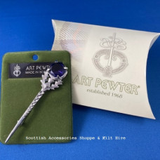 Scottish Thistle Kilt Pin with Stone
