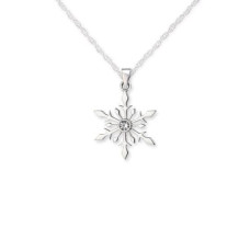 Outlander Inspired Snowflake Silver Pendant with Cubic Zirconia